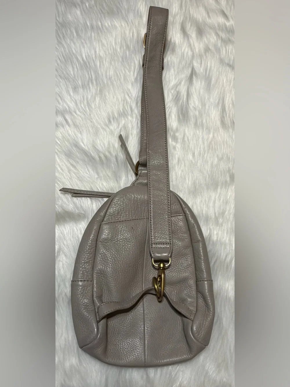 HOBO Fern Sling Taupe Pebbled Leather Crossbody - Picture 10 of 13